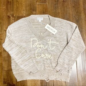 NWT Wildfox “Don’t Care” Cambridge Sweater